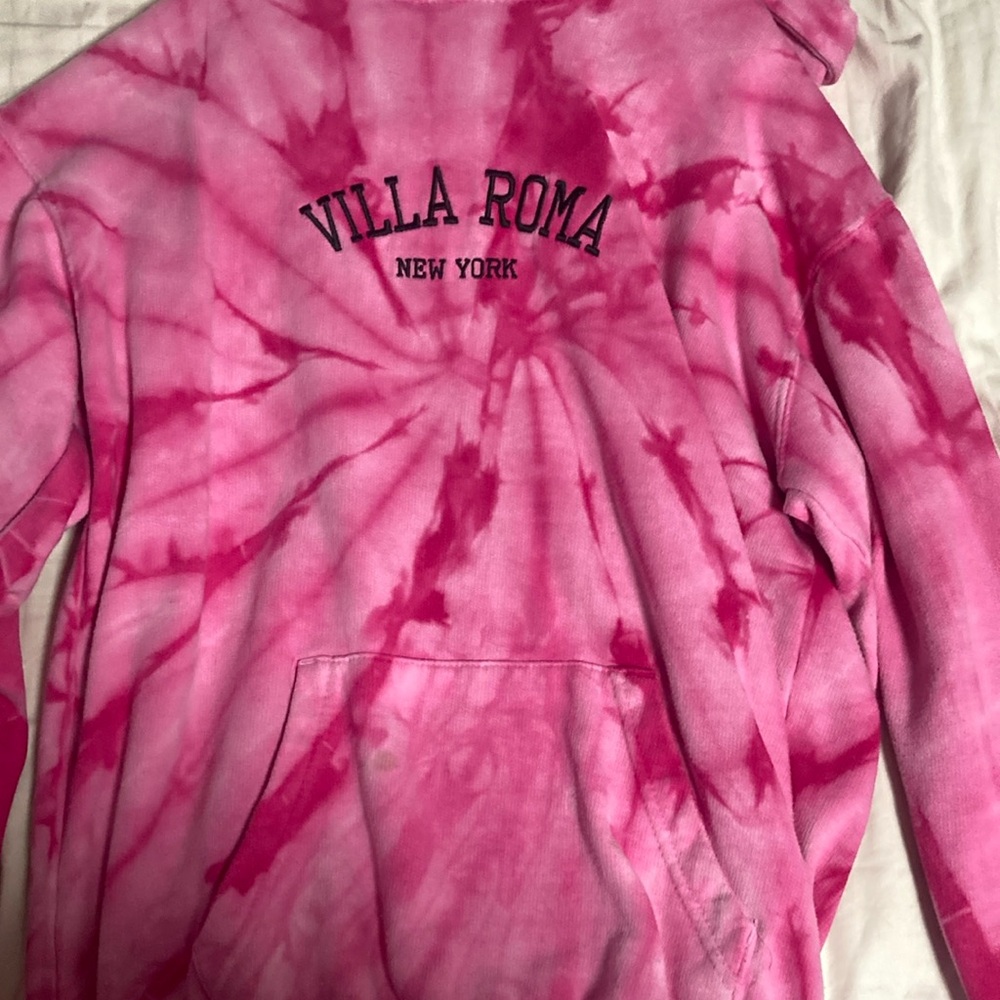 Villa Roma New York Pink Tie-Dye Hoodie